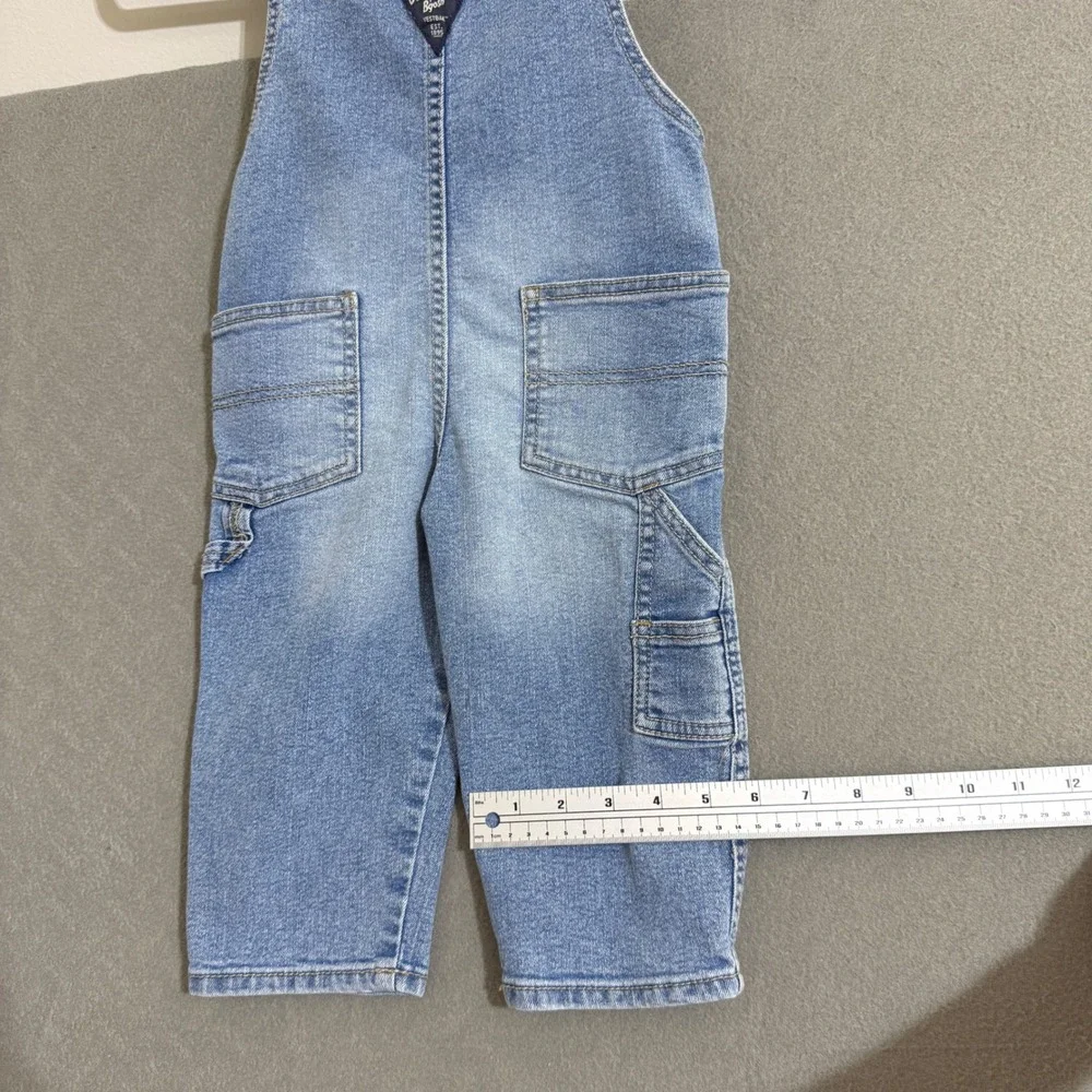 OshKosh Bgosh Kids Light Wash‎ Denim Bib Overalls Carpenter Blue Jeans farm